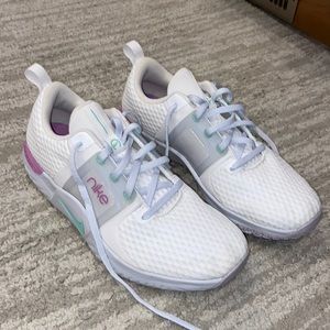 White Nike Renew In Season TR 10” White Violet Shock Women’s Shoes